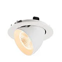 SLV ceiling recessed luminaire NUMINOS® GIMBLE L round, suitable for VDU workstation IP20, white, lacquered dimmable
