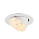 SLV ceiling recessed luminaire NUMINOS® GIMBLE L round, suitable for VDU workstation IP20, white, lacquered dimmable