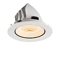 SLV LED Deckeneinbaustrahler NUMINOS® GIMBLE L, rund, 17W, IP20, dimmbar, 55°, 2700K, 2400lm, weiß