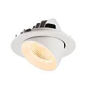 SLV LED Deckeneinbaustrahler NUMINOS® GIMBLE L, rund, 17W, IP20, dimmbar, 55°, 2700K, 2400lm, weiß