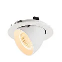 SLV LED Deckeneinbaustrahler NUMINOS® GIMBLE L, rund, 17W, IP20, dimmbar, 55°, 2700K, 2400lm, weiß