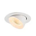 SLV LED Deckeneinbaustrahler NUMINOS® GIMBLE L, rund, 17W, IP20, dimmbar, 55°, 2700K, 2400lm, weiß