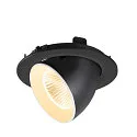 SLV ceiling recessed luminaire NUMINOS® GIMBLE L round, suitable for VDU workstation IP20, black, white, lacquered dimmable