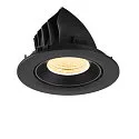 SLV ceiling recessed luminaire NUMINOS® GIMBLE L round, suitable for VDU workstation IP20, black, lacquered dimmable