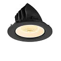 SLV ceiling recessed luminaire NUMINOS® GIMBLE L round, suitable for VDU workstation IP20, black, white, lacquered dimmable