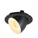 SLV ceiling recessed luminaire NUMINOS® GIMBLE L round, suitable for VDU workstation IP20, black, white, lacquered dimmable