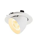 SLV ceiling recessed luminaire NUMINOS® GIMBLE L round, suitable for VDU workstation IP20, white, lacquered dimmable