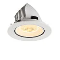 SLV ceiling recessed luminaire NUMINOS® GIMBLE L round, suitable for VDU workstation IP20, white, lacquered dimmable