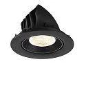 SLV ceiling recessed luminaire NUMINOS® GIMBLE L round, suitable for VDU workstation IP20, black, lacquered dimmable