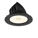 SLV ceiling recessed luminaire NUMINOS® GIMBLE L round, suitable for VDU workstation IP20, black, white, lacquered dimmable