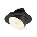 SLV ceiling recessed luminaire NUMINOS® GIMBLE L round, suitable for VDU workstation IP20, black, white, lacquered dimmable