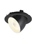 SLV ceiling recessed luminaire NUMINOS® GIMBLE L round, suitable for VDU workstation IP20, black, white, lacquered dimmable