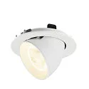 SLV LED Deckeneinbaustrahler NUMINOS® GIMBLE L, rund, 17W, IP20, dimmbar, 20°, 4000K, 2700lm, weiß