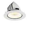 SLV ceiling recessed luminaire NUMINOS® GIMBLE L round, suitable for VDU workstation IP20, white, lacquered dimmable
