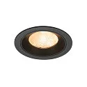 ceiling recessed luminaire NUMINOS® L round, suitable for VDU workstation IP20, black, lacquered dimmable