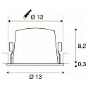 SLV LED Deckeneinbauleuchte NUMINOS® L, rund, 17W, IP20, dimmbar, 20°, 3000K, 2500lm, schwarz/weiß
