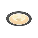 LED Deckeneinbauleuchte NUMINOS® L, rund, 17W, IP20, dimmbar, 40°, 3000K, 2500lm, schwarz/weiß