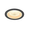 LED Deckeneinbauleuchte NUMINOS® L, rund, 17W, IP20, dimmbar, 55°, 3000K, 2500lm, schwarz/weiß