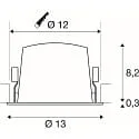 SLV LED Deckeneinbauleuchte NUMINOS® L, 17W, IP20, 40°, 3000K, 2500lm, weiß/chrom