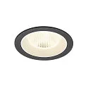 ceiling recessed luminaire NUMINOS® L round, suitable for VDU workstation IP20, black, white, lacquered dimmable