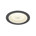 ceiling recessed luminaire NUMINOS® L round, suitable for VDU workstation IP20, black, white, lacquered dimmable