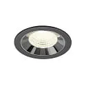 ceiling recessed luminaire NUMINOS® L suitable for VDU workstation IP20, chrome, black dimmable