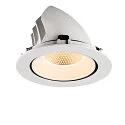 SLV LED Deckeneinbaustrahler NUMINOS® GIMBLE XL, 24W, IP20, dimmbar, 20°, 2700K, 3500lm, weiß