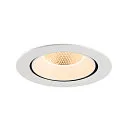 SLV LED Deckeneinbaustrahler NUMINOS® GIMBLE XL, 24W, IP20, dimmbar, 20°, 2700K, 3500lm, weiß