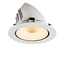 SLV LED Deckeneinbaustrahler NUMINOS® GIMBLE XL, 24W, IP20, dimmbar, 20°, 3000K, 3600lm, weiß