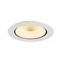 SLV LED Deckeneinbaustrahler NUMINOS® GIMBLE XL, 24W, IP20, dimmbar, 20°, 3000K, 3600lm, weiß