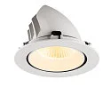 SLV LED Deckeneinbaustrahler NUMINOS® GIMBLE XL, 24W, IP20, dimmbar, 40°, 3000K, 3600lm, weiß