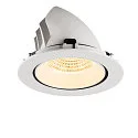 SLV ceiling recessed luminaire NUMINOS® GIMBLE XL suitable for VDU workstation IP20, white, lacquered dimmable