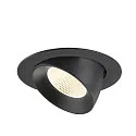 SLV ceiling recessed luminaire NUMINOS® GIMBLE XL suitable for VDU workstation IP20, black, lacquered dimmable
