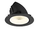 SLV LED Deckeneinbaustrahler NUMINOS® GIMBLE XL, 24W, IP20, dimmbar, 20°, 4000K, 3800lm, schwarz/weiß