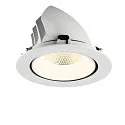 SLV ceiling recessed luminaire NUMINOS® GIMBLE XL suitable for VDU workstation IP20, white, lacquered dimmable