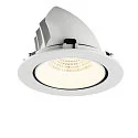 SLV ceiling recessed luminaire NUMINOS® GIMBLE XL suitable for VDU workstation IP20, white, lacquered dimmable