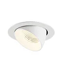SLV ceiling recessed luminaire NUMINOS® GIMBLE XL suitable for VDU workstation IP20, white, lacquered dimmable
