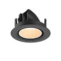 SLV LED Deckeneinbaustrahler NUMINOS® GIMBLE XS, rund, 6,9W, IP20, dimmbar, 20°, 2700K, 900lm, schwarz/weiß