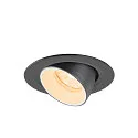 SLV LED Deckeneinbaustrahler NUMINOS® GIMBLE XS, rund, 6,9W, IP20, dimmbar, 20°, 2700K, 900lm, schwarz/weiß