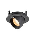 SLV LED Deckeneinbaustrahler NUMINOS® GIMBLE XS, rund, 6,9W, IP20, dimmbar, 40°, 2700K, 900lm, schwarz