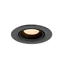 SLV LED Deckeneinbaustrahler NUMINOS® GIMBLE XS, rund, 6,9W, IP20, dimmbar, 40°, 2700K, 900lm, schwarz