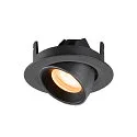 SLV ceiling recessed luminaire NUMINOS® GIMBLE XS round, suitable for VDU workstation IP20, black, lacquered dimmable