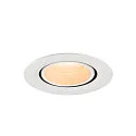 SLV LED Deckeneinbaustrahler NUMINOS® GIMBLE XS, rund, 6,9W, IP20, dimmbar, 20°, 2700K, 900lm, weiß