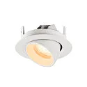 SLV ceiling recessed luminaire NUMINOS® GIMBLE XS round, suitable for VDU workstation IP20, white, lacquered dimmable