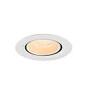 SLV ceiling recessed luminaire NUMINOS® GIMBLE XS round, suitable for VDU workstation IP20, white, lacquered dimmable