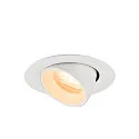 SLV ceiling recessed luminaire NUMINOS® GIMBLE XS round, suitable for VDU workstation IP20, white, lacquered dimmable