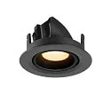 SLV LED Deckeneinbaustrahler NUMINOS® GIMBLE XS, rund, 6,9W, IP20, dimmbar, 20°, 3000K, 950lm, schwarz