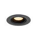 SLV LED Deckeneinbaustrahler NUMINOS® GIMBLE XS, rund, 6,9W, IP20, dimmbar, 20°, 3000K, 950lm, schwarz