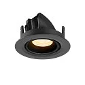 SLV LED Deckeneinbaustrahler NUMINOS® GIMBLE XS, rund, 6,9W, IP20, dimmbar, 40°, 3000K, 950lm, schwarz