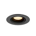 SLV LED Deckeneinbaustrahler NUMINOS® GIMBLE XS, rund, 6,9W, IP20, dimmbar, 40°, 3000K, 950lm, schwarz